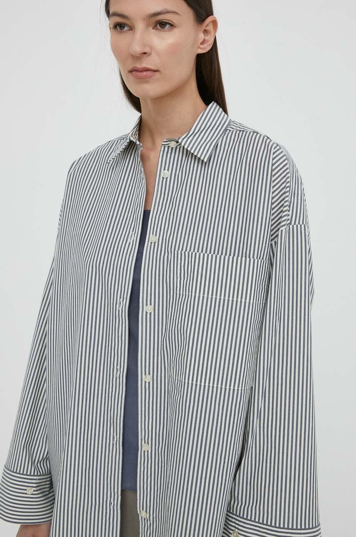 Bavlněná košile By Malene Birger Q72416004 námořnická modř