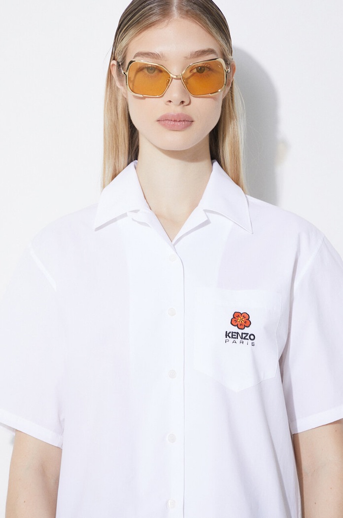Kenzo cotton shirt Boke Cropped Hawaiian Shirt FE52CH0669LH.01 white