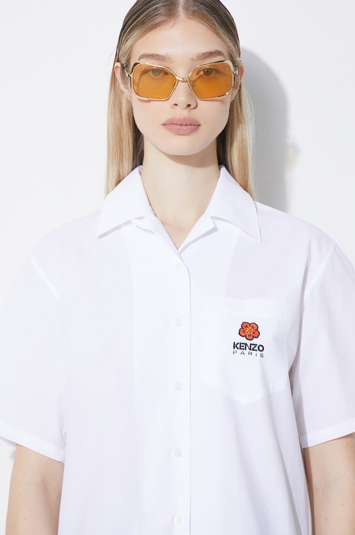 Kenzo cotton shirt Boke Cropped Hawaiian Shirt FE52CH0669LH.01 white