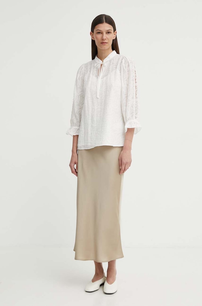 Bruuns Bazaar bluzka MacluraBBImiras blouse BBW3995 biały SS24