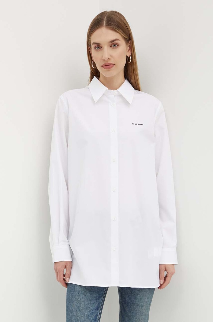 Miss Sixty camicia in cotone 6L2XJ1910000 XJ1910 lunga bianco 6L2XJ1910000