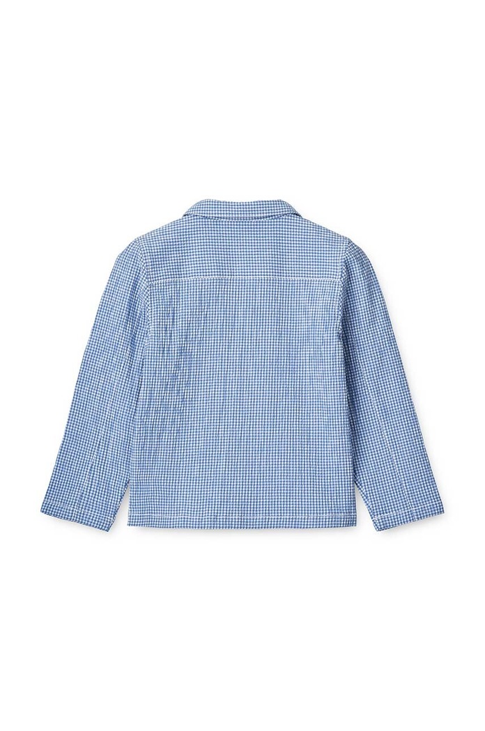 Fiú Liewood gyerek ing pamutból Kory Seersucker Check Shirt LW18767 kék