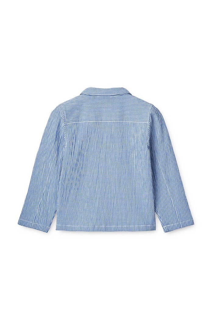 Fiú Liewood gyerek ing pamutból Kory Seersucker Check Shirt LW18767 kék