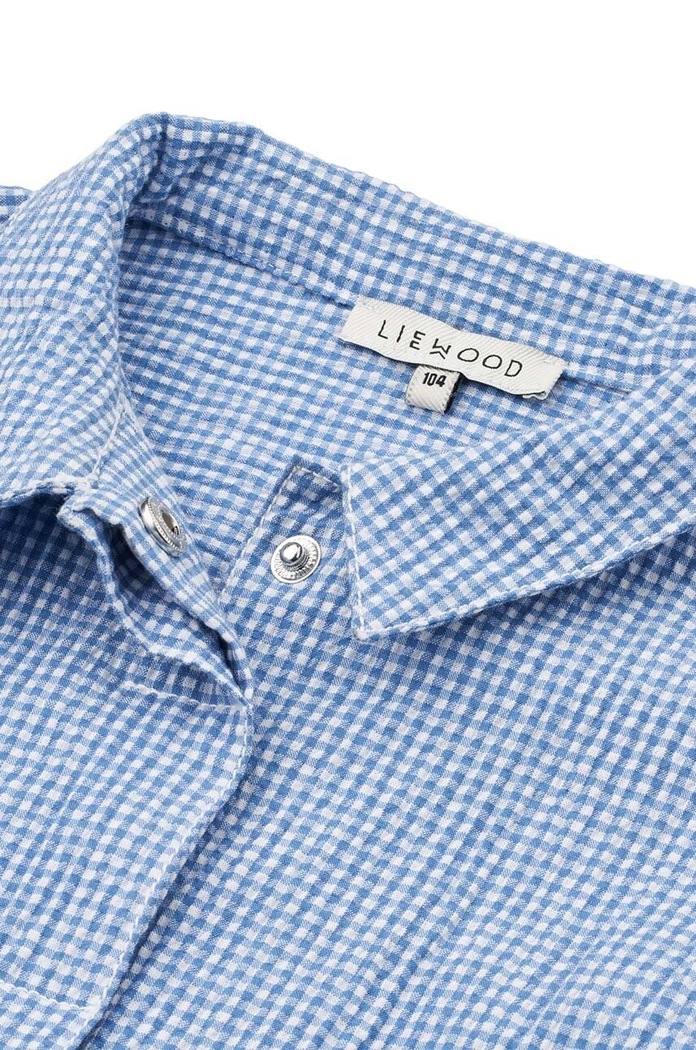 Liewood gyerek ing pamutból Kory Seersucker Check Shirt kék LW18767