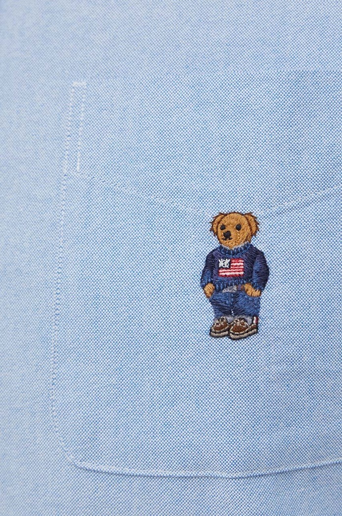 Βαμβακερό πουκάμισο Polo Ralph Lauren 710928917 μπλε