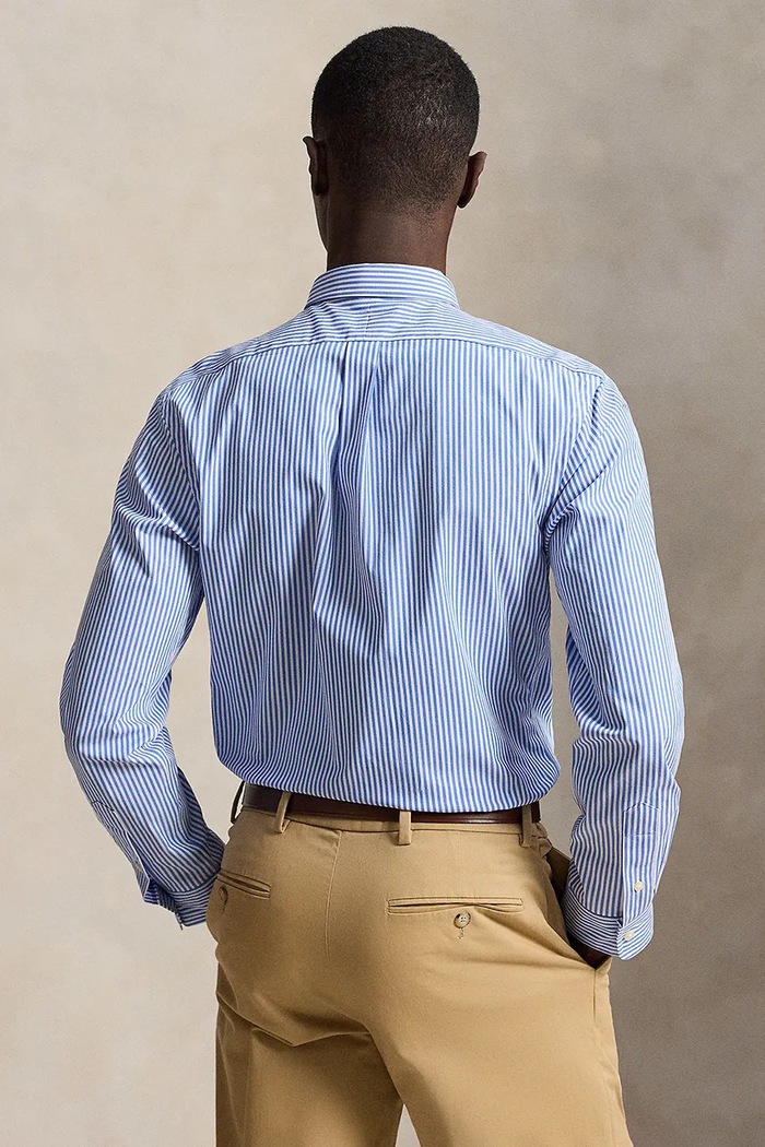 Polo Ralph Lauren cămașă pentru bărbați din bumbac cu elastan 710929344 albastru AW25
