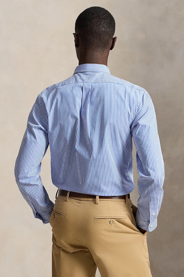 Polo Ralph Lauren cămașă pentru bărbați din bumbac cu elastan 710929344 albastru AW25