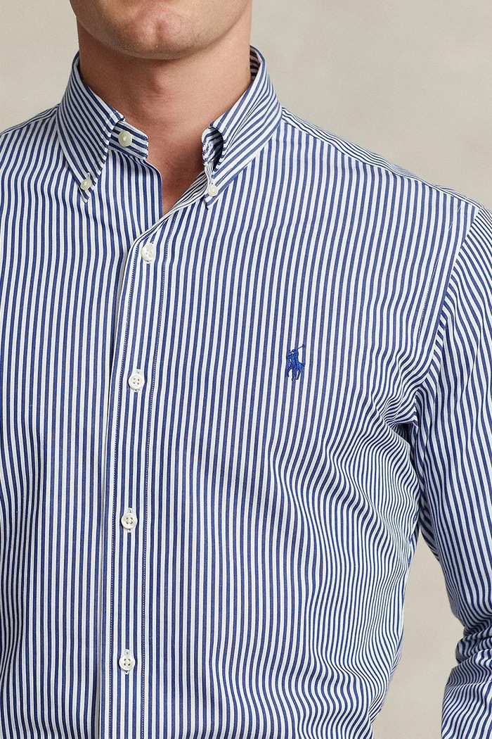 Polo Ralph Lauren koszula męska bawełniana z elastanem granatowy 710929344