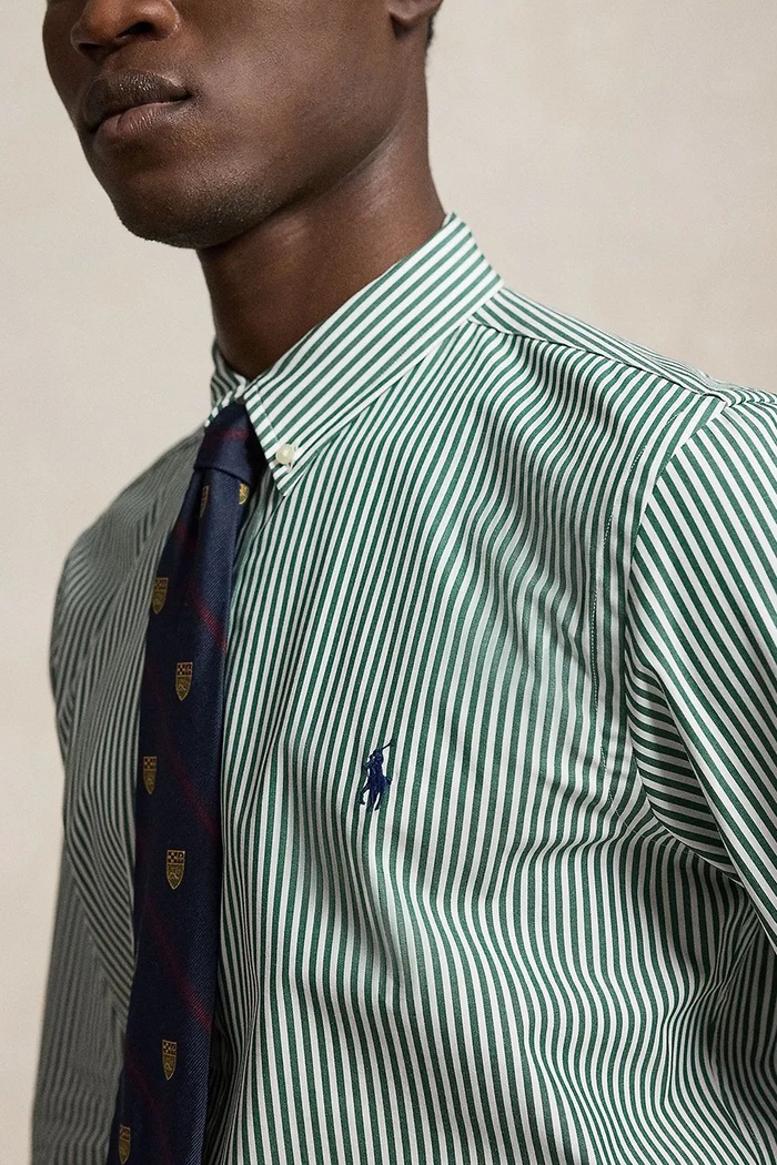 Clothing Polo Ralph Lauren Shirt cotton with elastane Men's 710929344 green
