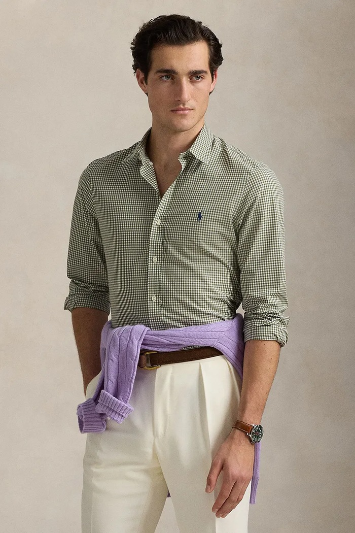 Košeľa Polo Ralph Lauren slim zelená 710929345