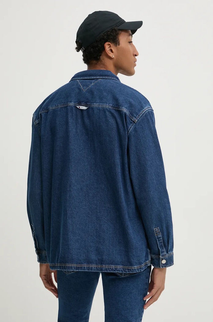 Odzież Tommy Jeans koszula jeansowa DM0DM18328 granatowy