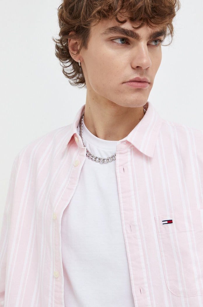 Košile Tommy Jeans růžová DM0DM18336