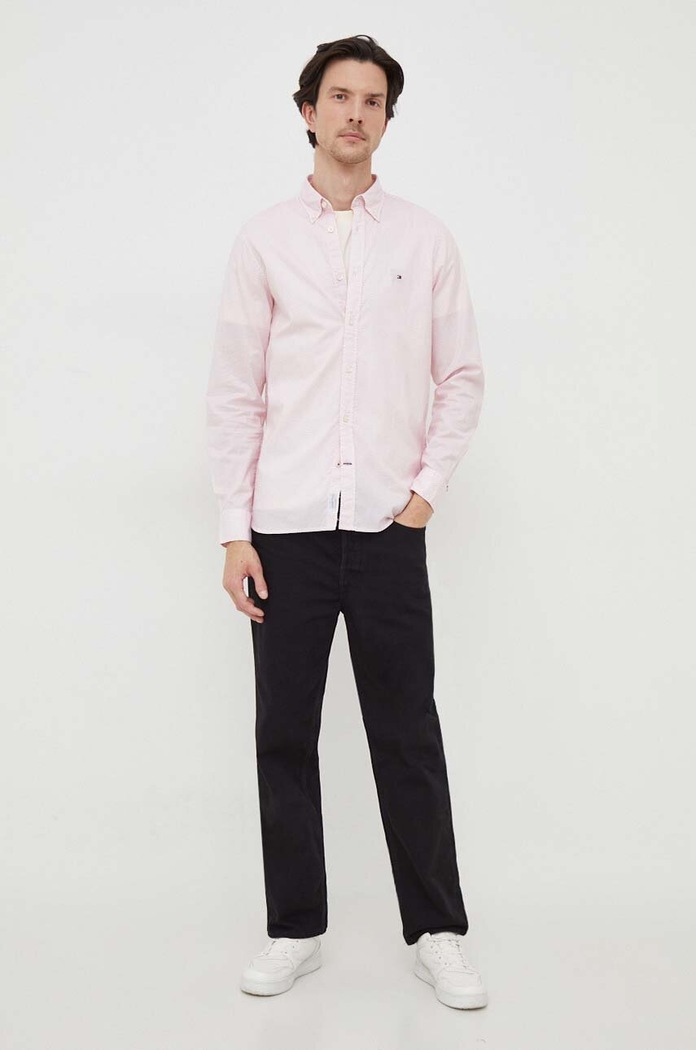 Košile Tommy Hilfiger MW0MW33762 červená SS24