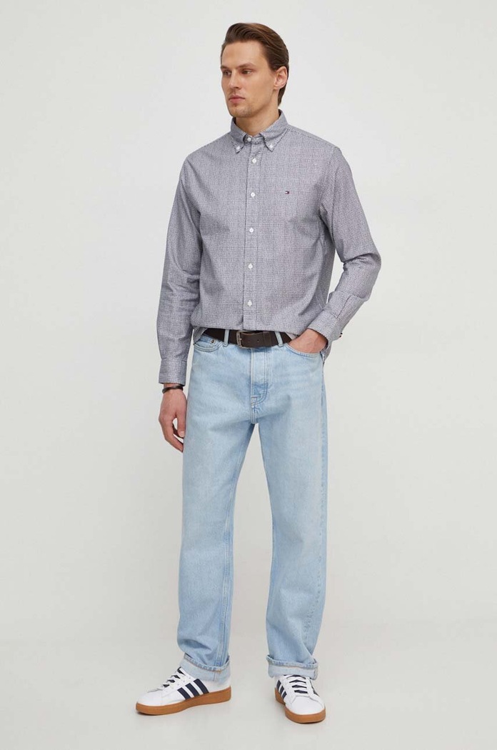 Odzież Tommy Hilfiger koszula bawełniana MW0MW33776 czarny
