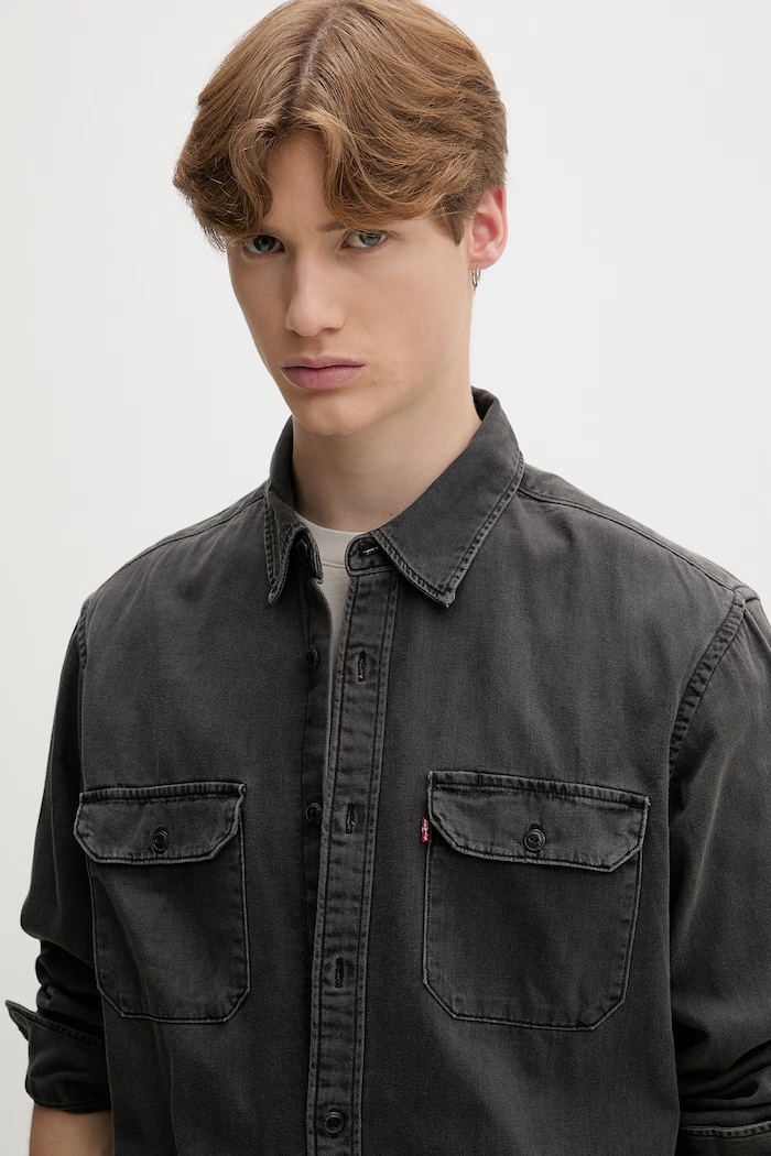 Levi's srajca moška denim JACKSON WORKER siva 19573