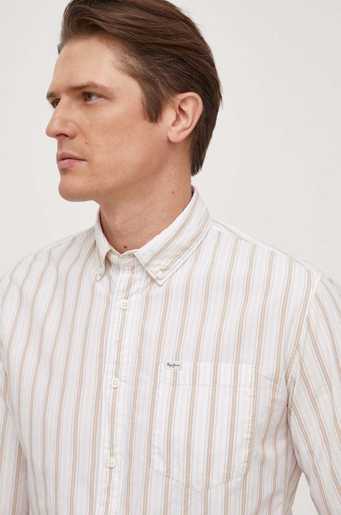 Camasa din bumbac Pepe Jeans alb PM308280