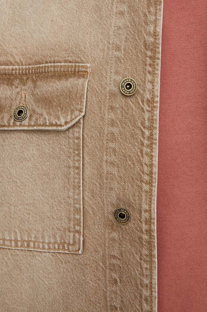 Oblečení Džínová košile Pepe Jeans ENZO COLOUR PM308285 béžová