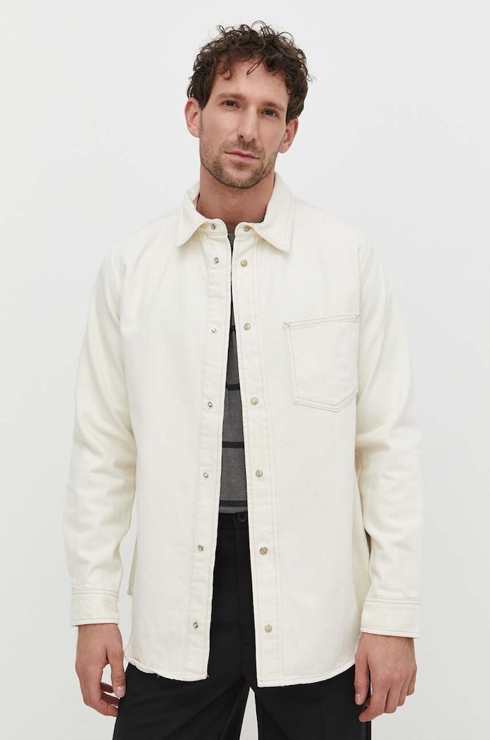 Samsoe Samsoe camasa jeans lung bej M24100028