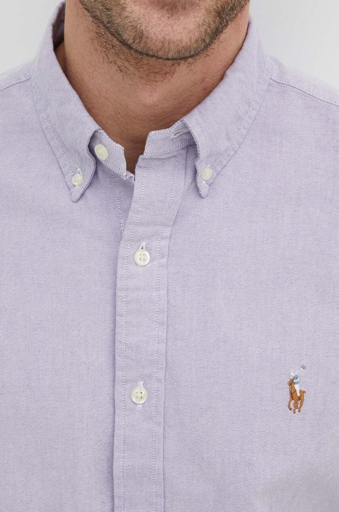 Polo Ralph Lauren cămașă pentru bărbați de bumbac 710805562 violet SS26