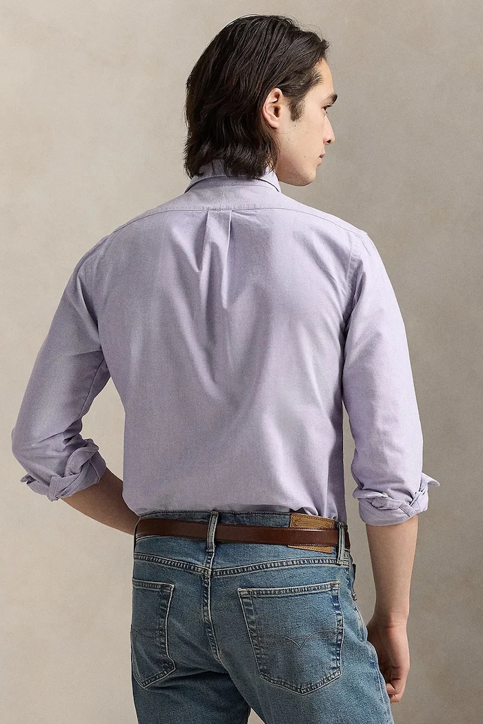 Polo Ralph Lauren πουκάμισο Ανδρικό βαμβακερό 710805562 μωβ SS26
