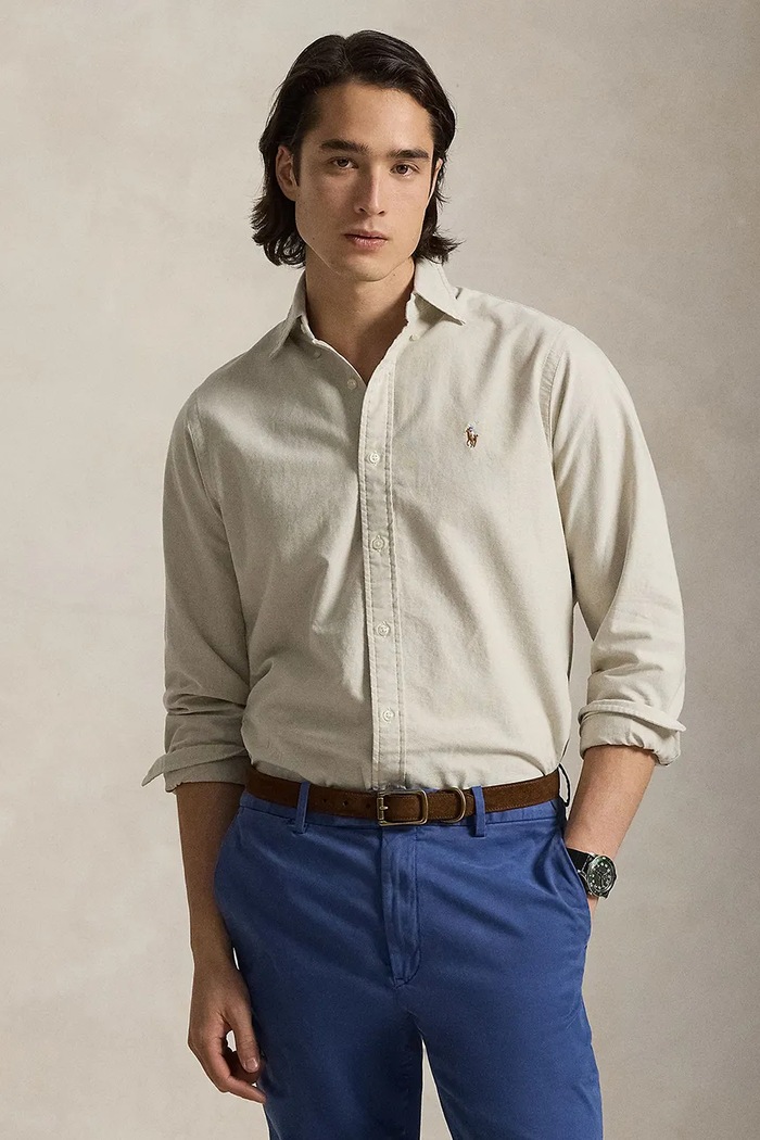 Polo Ralph Lauren košeľa pánska bavlnená hnedá 710805562