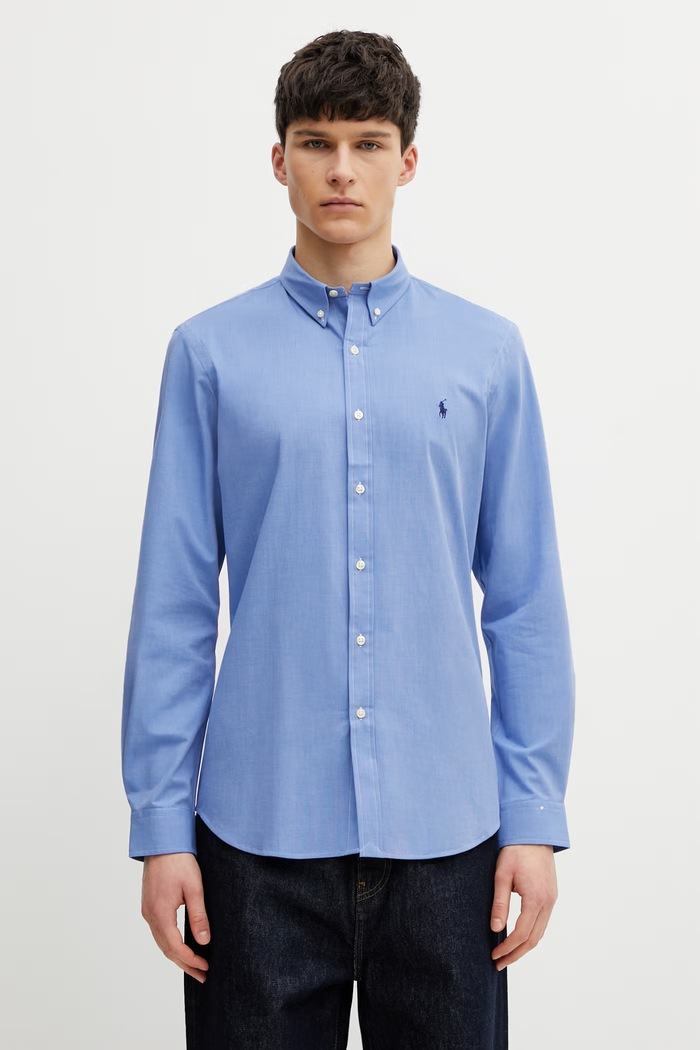 Πουκάμισο Polo Ralph Lauren slim μπλε 710928254