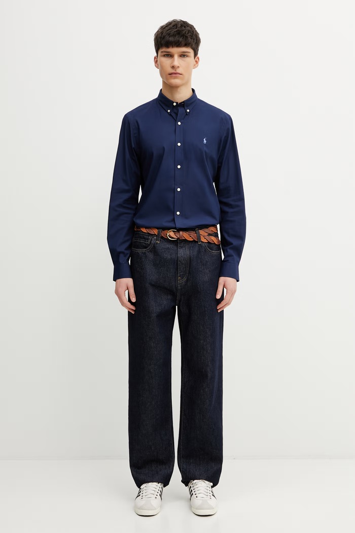 Πουκάμισο Polo Ralph Lauren 710928254 σκούρο μπλε