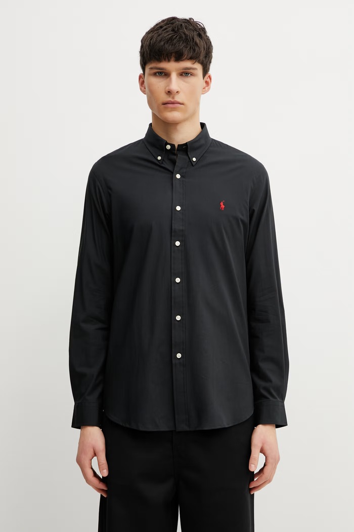 Πουκάμισο Polo Ralph Lauren slim μαύρο 710928254
