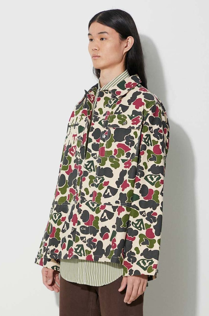 Bavlnená košeľa Billionaire Boys Club Duck Camo zelená B23423
