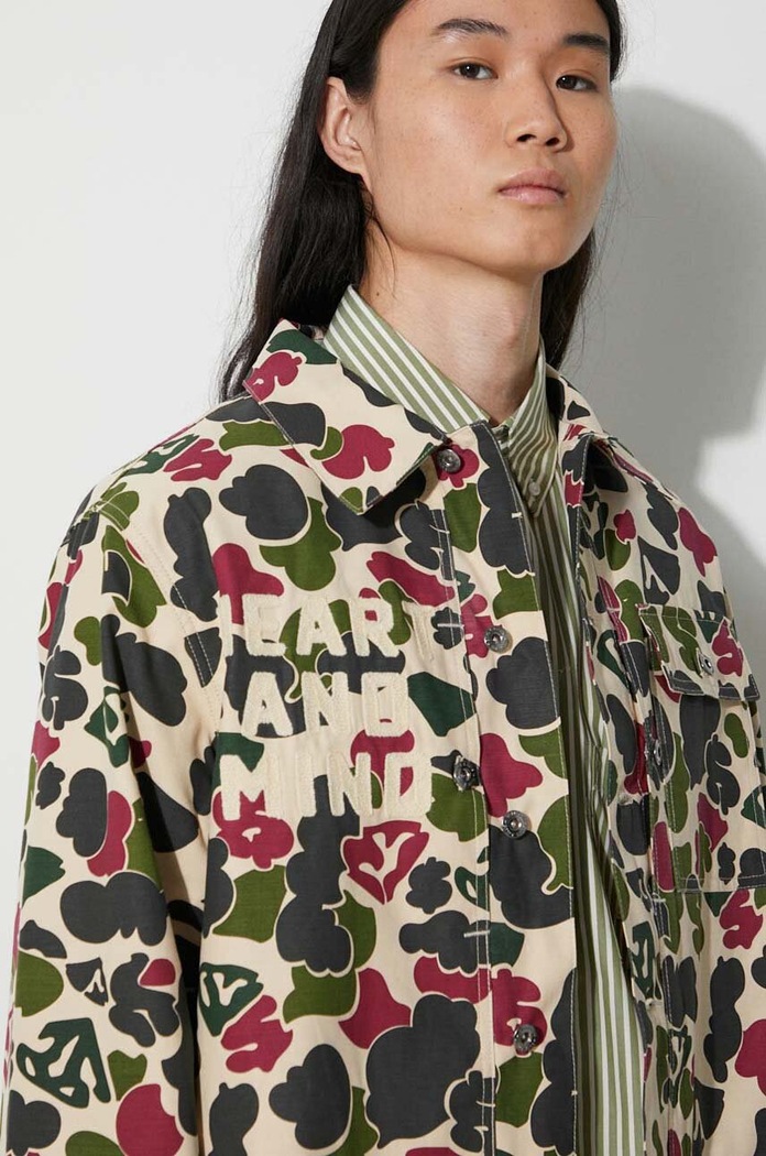 Bavlnená košeľa Billionaire Boys Club Duck Camo B23423 zelená