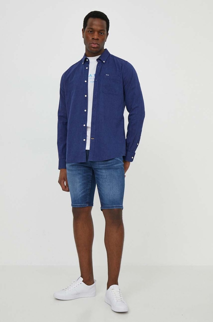 Îmbrăcăminte Barbour camasa de in MSH5090 bleumarin