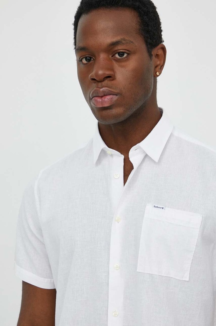 Barbour ing férfi lenvászon Shirt Dept - Summer len fehér MSH5093