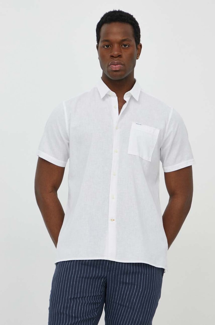 Barbour ing férfi lenvászon Shirt Dept - Summer fehér MSH5093