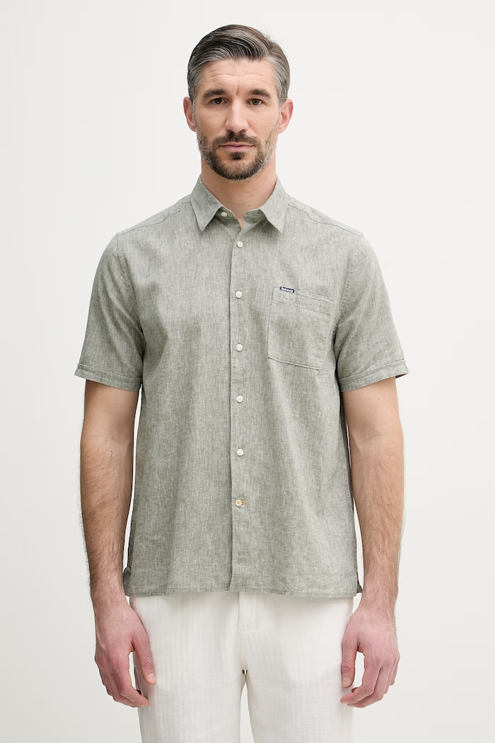 Barbour Shirt Dept - Summer cămașă bărbătească de in verde MSH5093