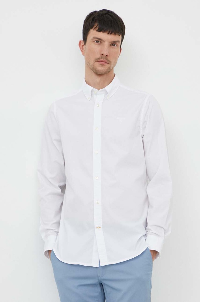 Barbour koszula bawełniana biały MSH5467