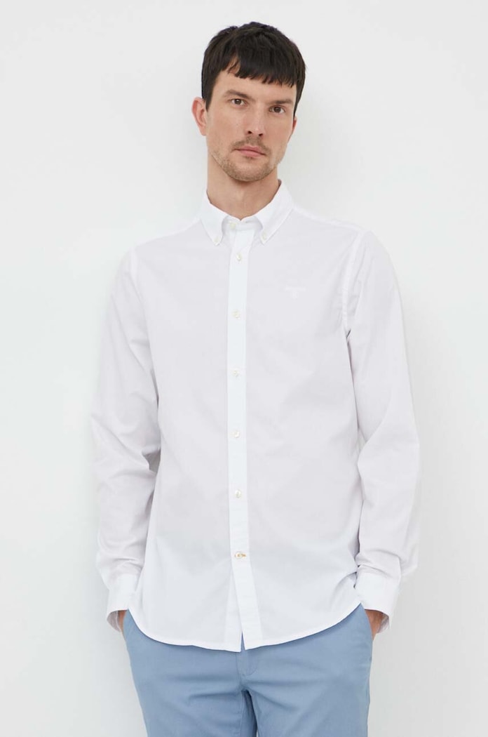 Barbour koszula bawełniana biały MSH5467