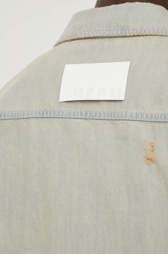 MSGM koszula jeansowa 3640ME231L.247098 niebieski