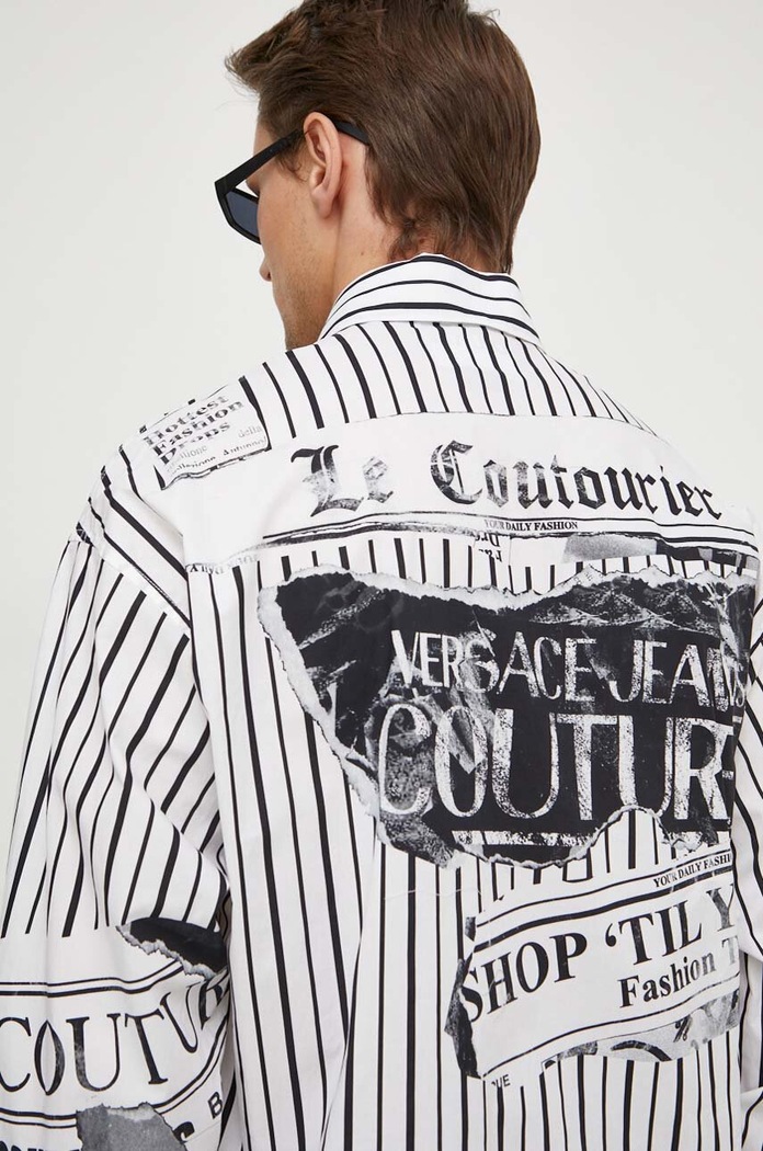 Βαμβακερό πουκάμισο Versace Jeans Couture λευκό 76GAL21M.NS427