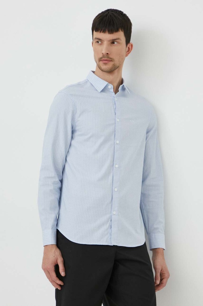 Bavlnená košeľa Armani Exchange 3DZC37.ZN4MZ modrá