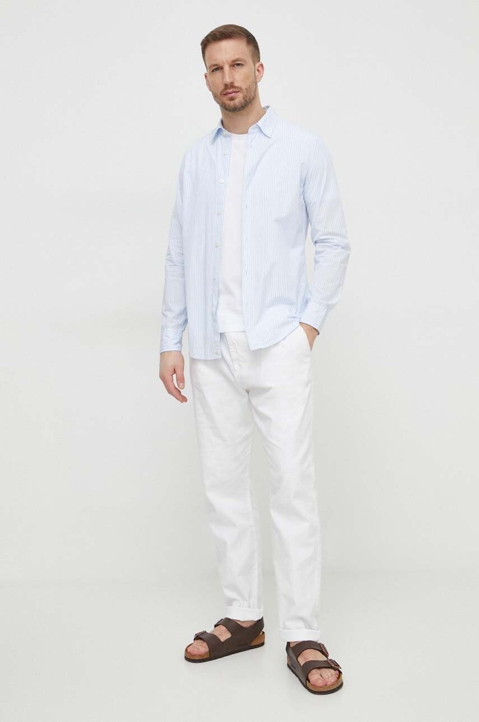 United Colors of Benetton koszula bawełniana 5WHT5QKN8 niebieski SS24
