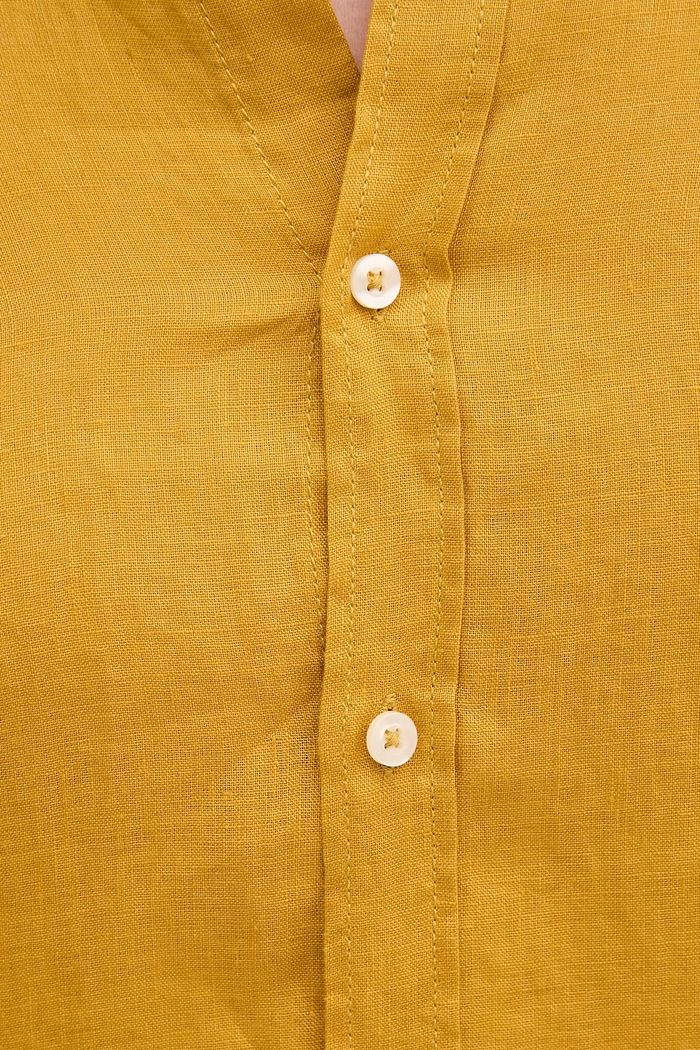 United Colors of Benetton koszula męska lniana 5BKU5QJH8 żółty