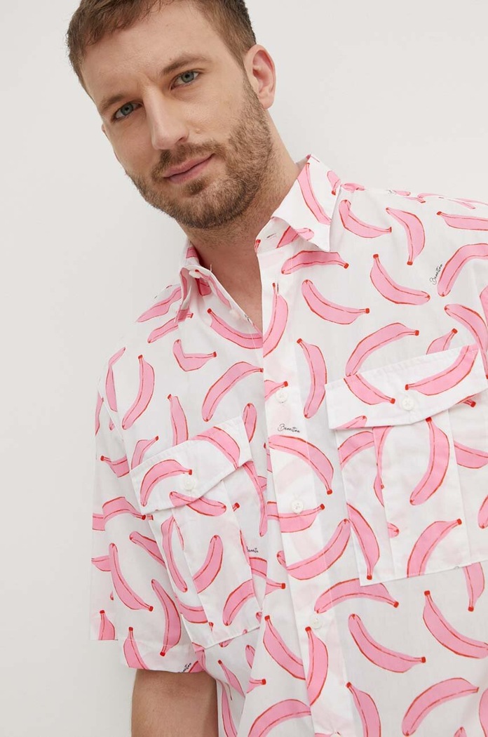 Bavlněná košile United Colors of Benetton 58Z2UQ044 bílá