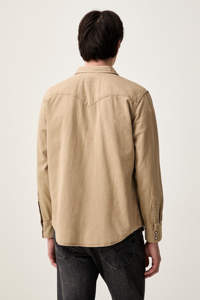 Odzież Levi's koszula męska bawełniana BARSTOW WESTERN STANDARD 85744 beżowy