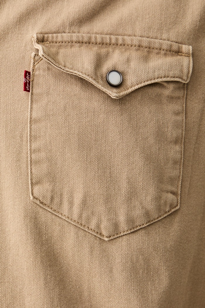 Levi's koszula męska bawełniana BARSTOW WESTERN STANDARD 85744 beżowy
