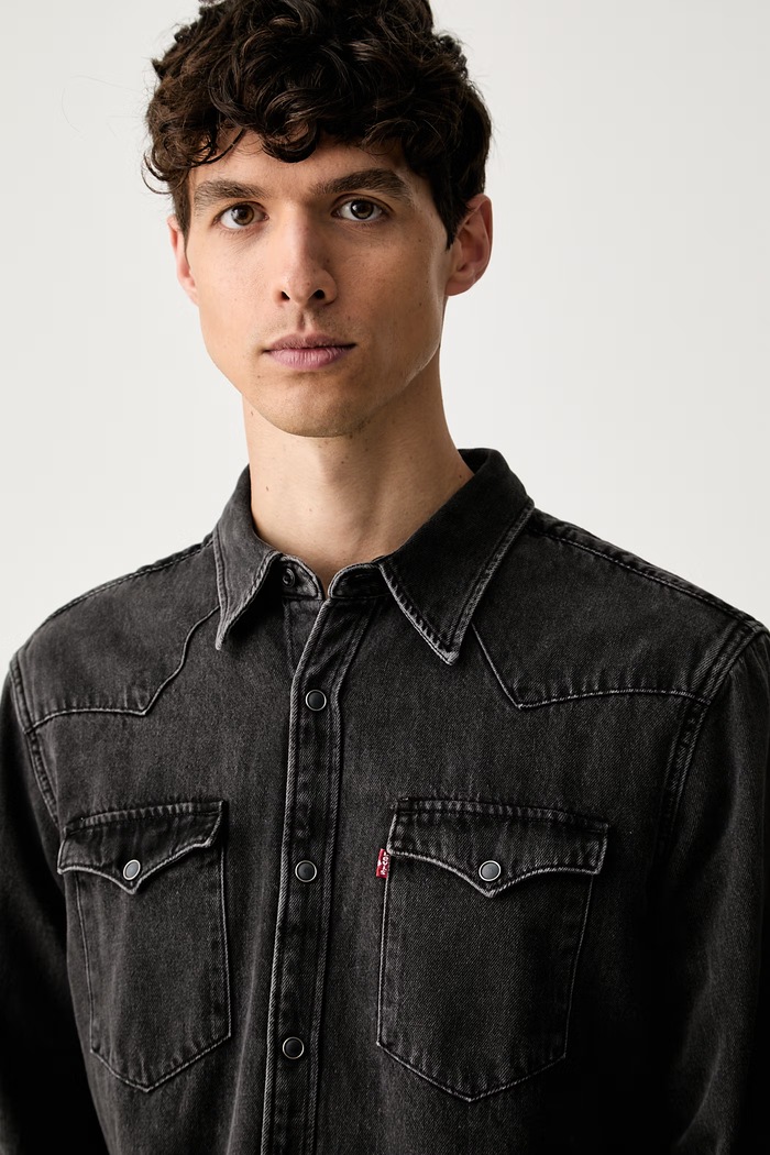Levi's košeľa pánska bavlnená BARSTOW WESTERN STANDARD čierna 85744