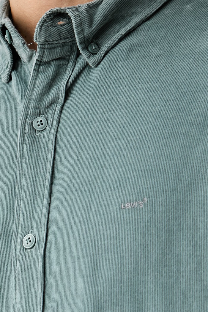 Levi's košile pánská se lnem AUTHENTIC BUTTON DOWN A7210 tyrkysová