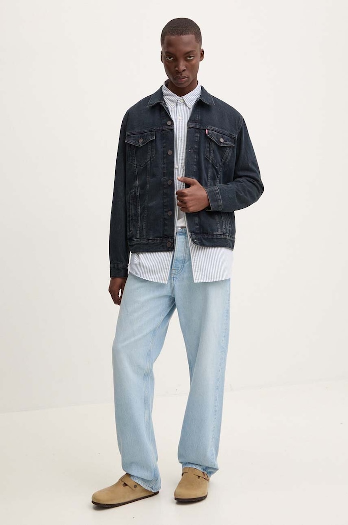 Oblečení Levi's košile pánská se lnem A7210 modrá
