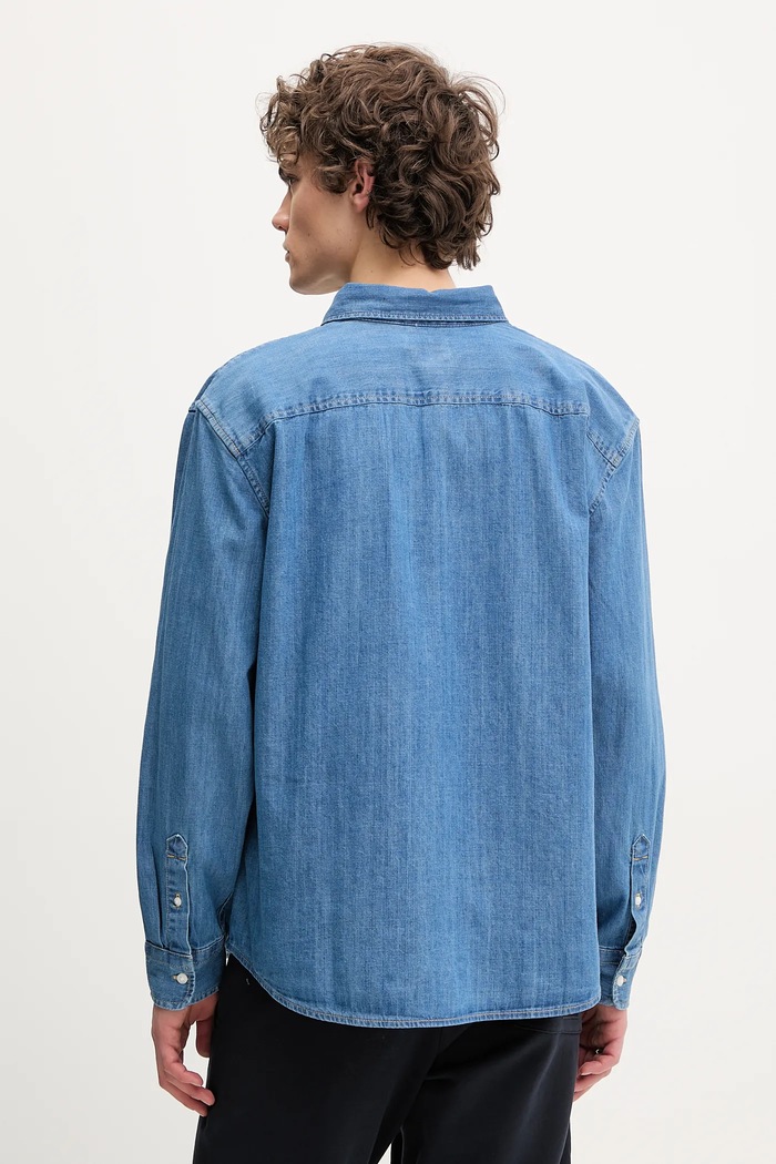 Oblečení Levi's košile pánská se lnem A7210 modrá