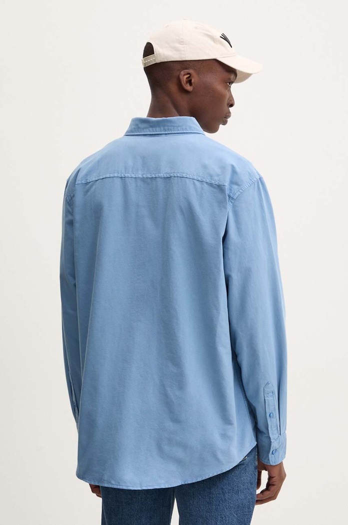 Levi's košeľa pánska s ľanom modrá A7210