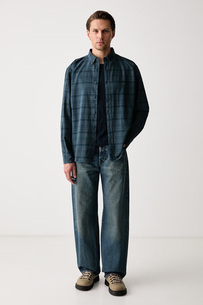 Levi's Koszula męska z lnem AUTHENTIC BUTTON DOWN A7210 turkusowy AA00